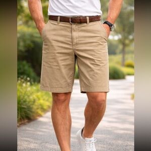 Dockers Khaki Shorts Mens Size 34 Classic Flat Front/Casual/Golf/Summer/Beige